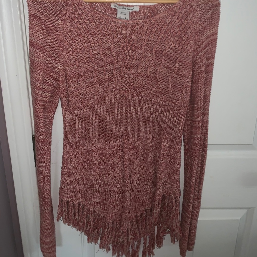 American Rag Fringed Sweater